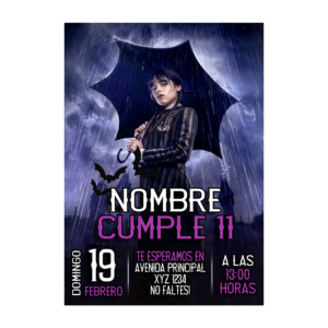 Invitación de Merlina para Cumpleaños (IMAGEN)