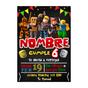 Invitación de Roblox para Cumpleaños (IMAGEN)