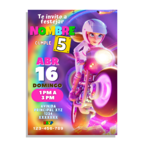 Invitación Digital Princesa Peach Mario Bros Para Cumpleaños